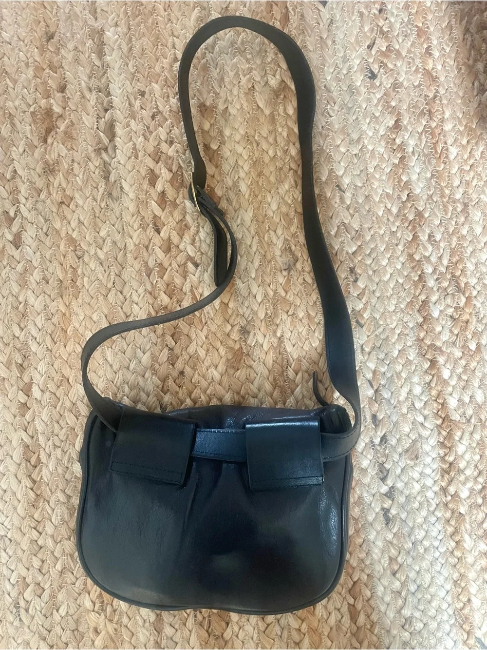 Clare V Black Leather Crossbody with Gold Zipper - Picture 4 of 5